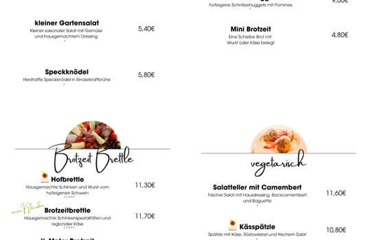 Brotzeitkarte Bergschreinerhof